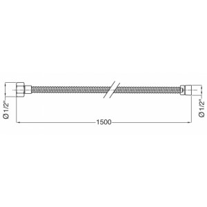 MIGLIORE Ricambi Шланг 150cm 1/2” x 1/2” ML.RIC-30.150.CR Хром